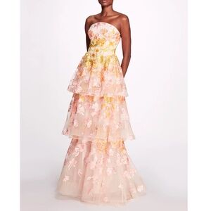 Marchesa Notte Falling Flowers - Blush Multi Gown